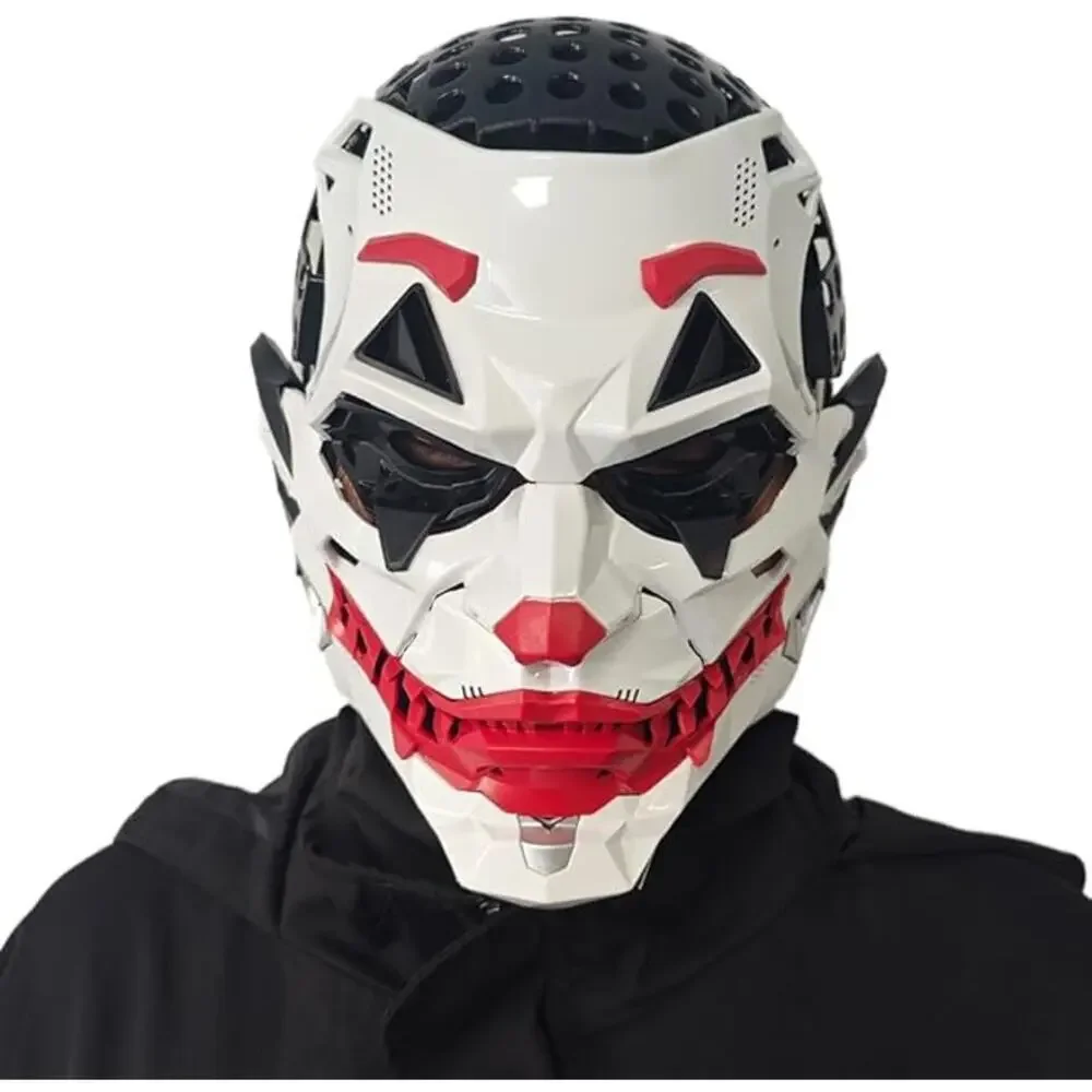 Futuristic Clown Mask Adult White Red Cosplay Halloween Costume Accessory